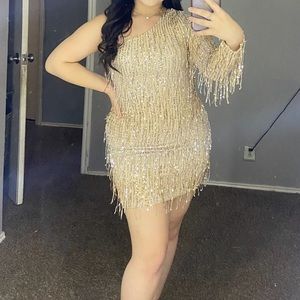 fashion nova gold dress